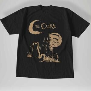 Style The Cure Cat Tee, 90S Alt Indie Rock, Unisex  T-Shirt Size L